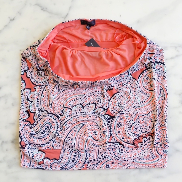 NWT. The Limited Rayon Spandex Orange Paisley Patterned Tube and Maxi Skirt Set. - Picture 3 of 6